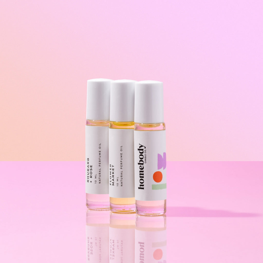 Homebody perfume oil: Rhubarb + Rose - Freshie & Zero Studio Shop