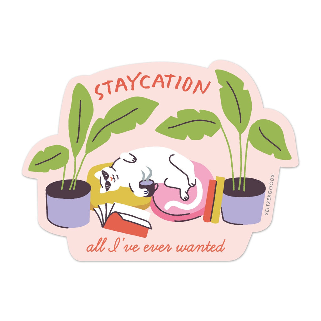 Staycation Cat Sticker - Freshie & Zero Studio Shop
