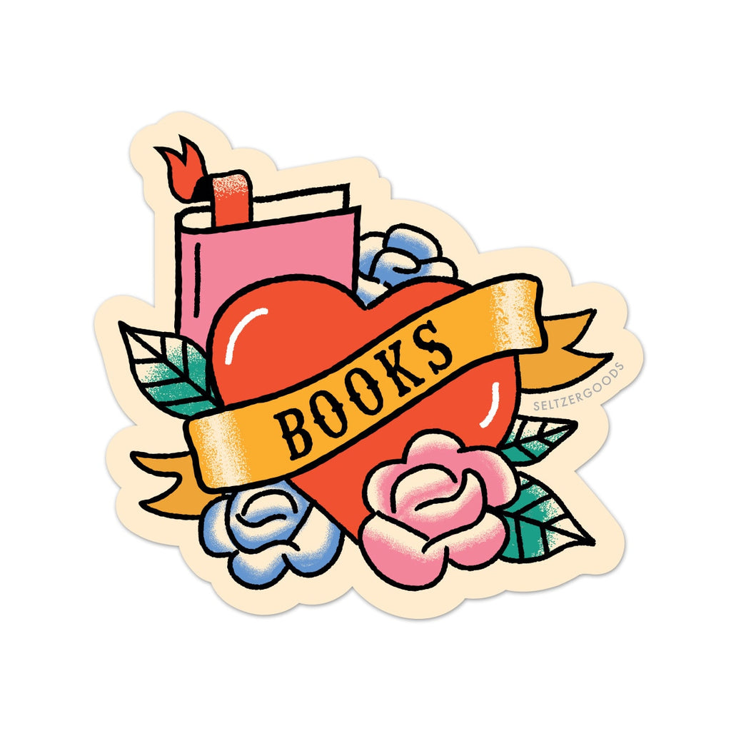 Vintage Tattoo Style Book Love Sticker - Freshie & Zero Studio Shop