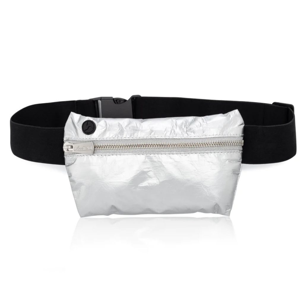 Metallic silver fanny pack sale