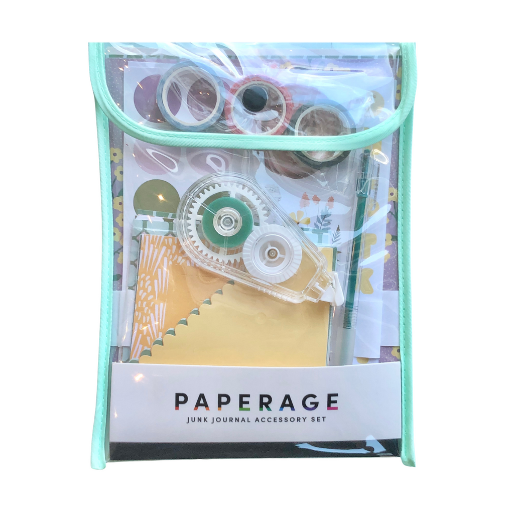 Paperage junk journal accessory kit with assorted decorative paper crafting supplies