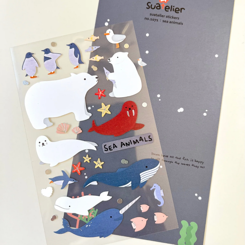 Sea Animals Sticker Sheet - Freshie & Zero Studio Shop