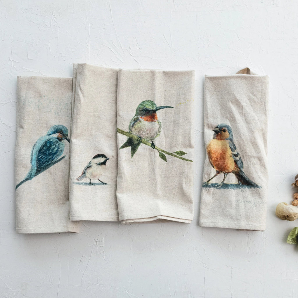 Bird Design Cotton Tea Towel - Freshie & Zero Studio Shop