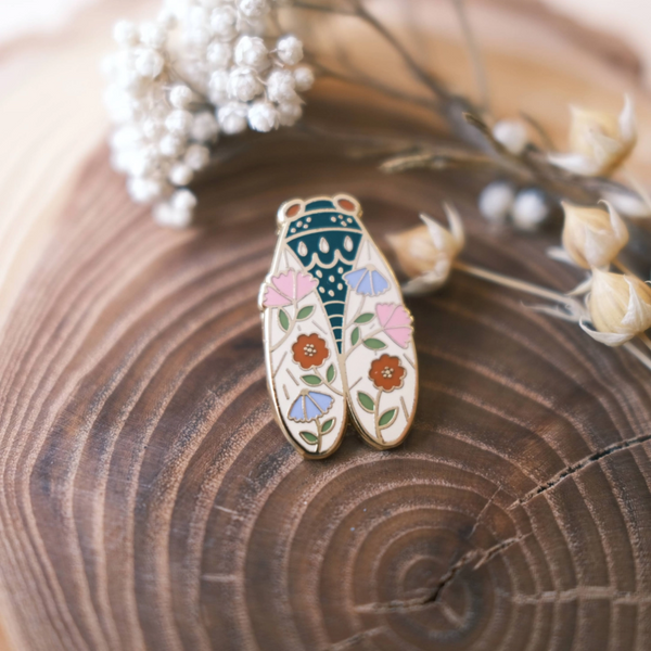 Cicada Enamel Pin by Justine Gilbuena - Freshie & Zero Studio Shop