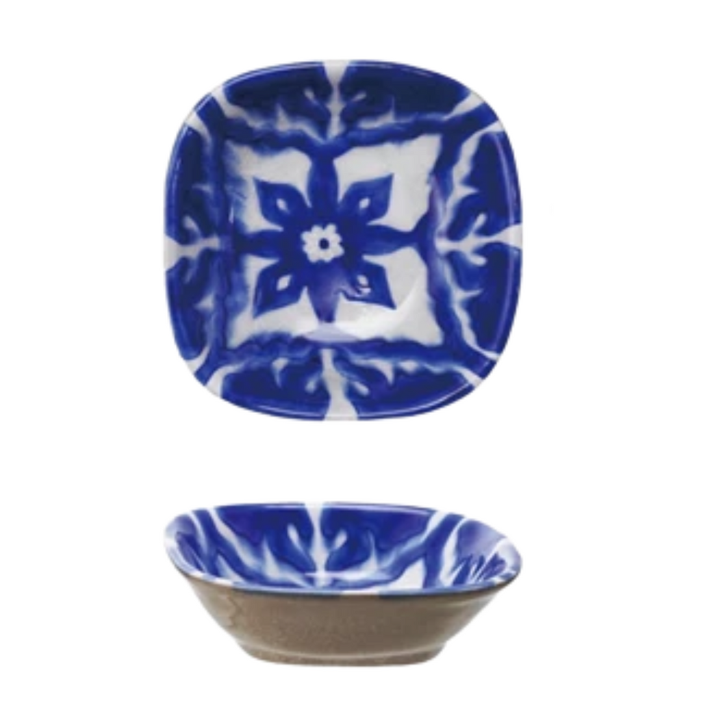 Hand Painted Square Stoneware Bowl - Freshie & Zero Studio Shop