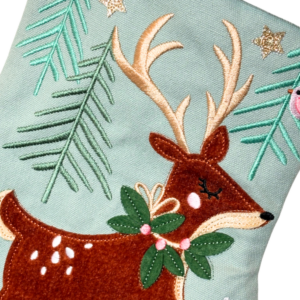 Reindeer and Mushroom Christmas Stocking - Freshie & Zero Studio Shop