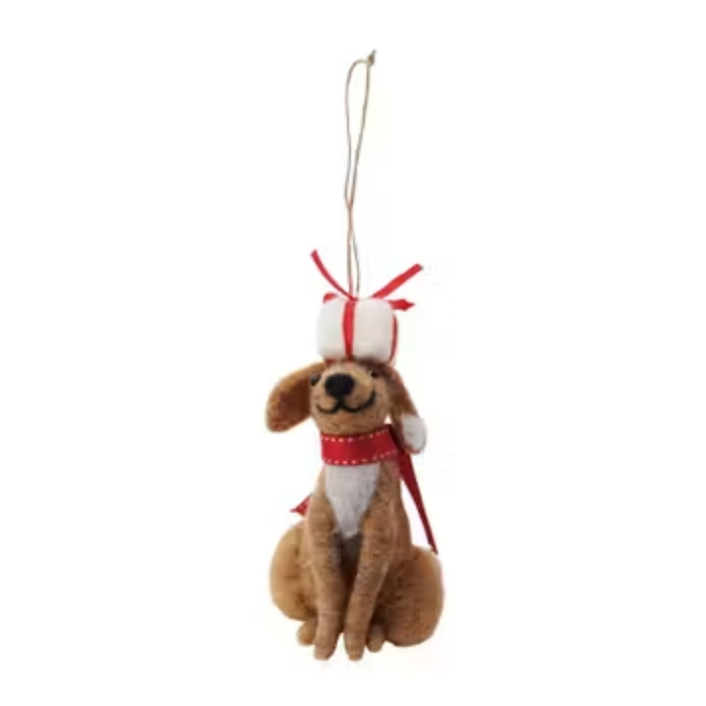 Festive Dogs Felted Wool Ornaments - Freshie & Zero Studio Shop