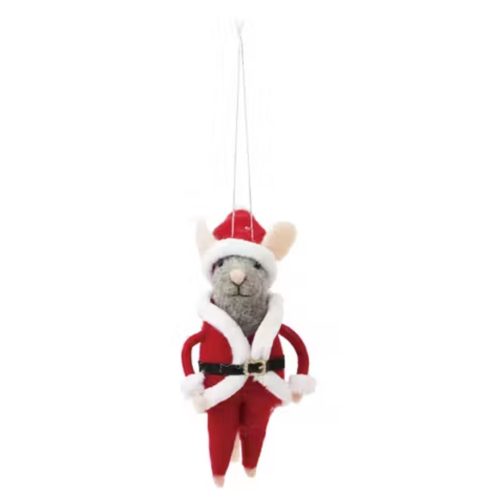 Santa and Elf Wool Mouse Ornaments - Freshie & Zero Studio Shop