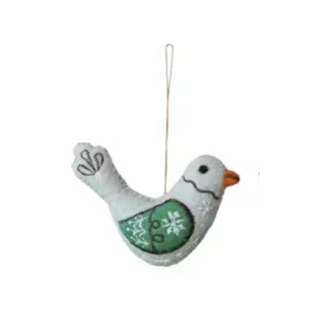Embroidered Felt Festive Bird Ornaments - Freshie & Zero Studio Shop