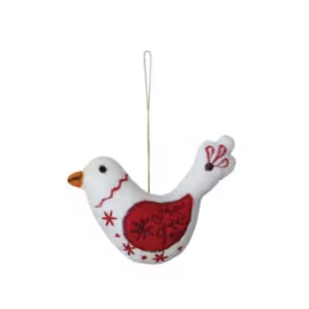 Embroidered Felt Festive Bird Ornaments - Freshie & Zero Studio Shop