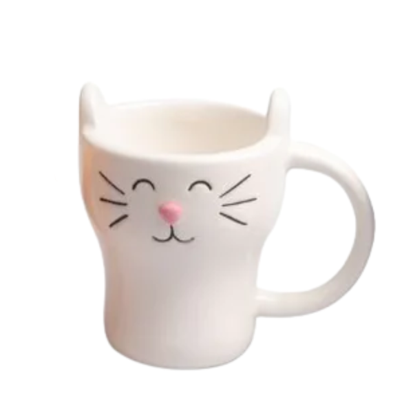 Mini ceramic cat espresso cups by Balvi, small adorable mugs with cat-shaped designs perfect for serving espresso.