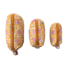 Goldenrod and Pink Floral Cotton Voile Quilted Zip Pouch - Freshie & Zero Studio Shop