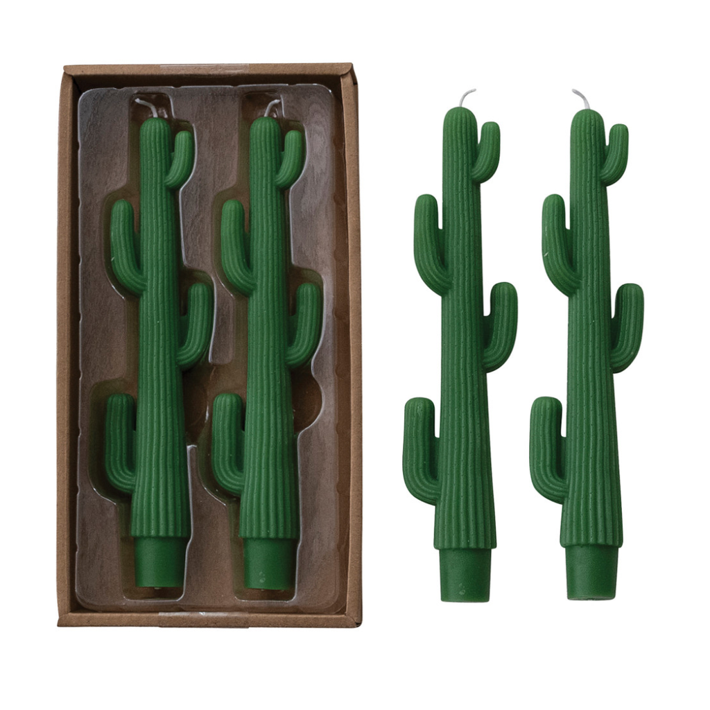 Cactus Shaped 8" Taper Candles Set of 2 - Freshie & Zero Studio Shop