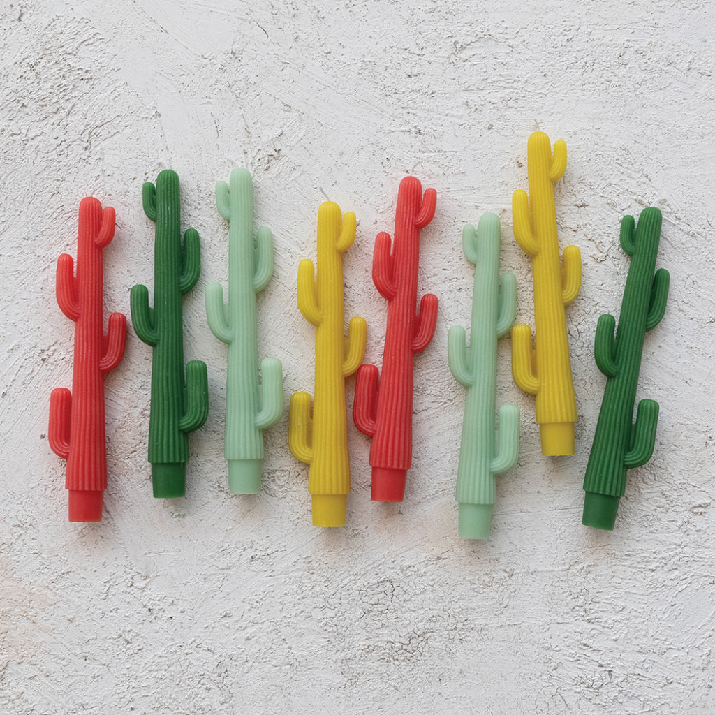 Cactus Shaped 8" Taper Candles Set of 2 - Freshie & Zero Studio Shop
