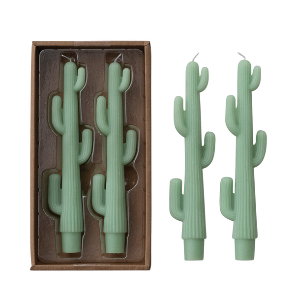 Cactus Shaped 8" Taper Candles Set of 2 - Freshie & Zero Studio Shop