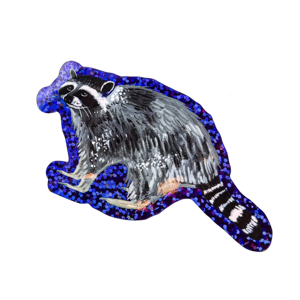 Glitter Raccoon Sticker - Freshie & Zero Studio Shop