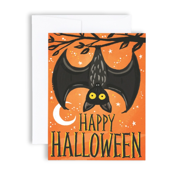 Idlewild Halloween bat greeting card featuring a spooky bat design, perfect for Halloween notes and seasonal greetings.