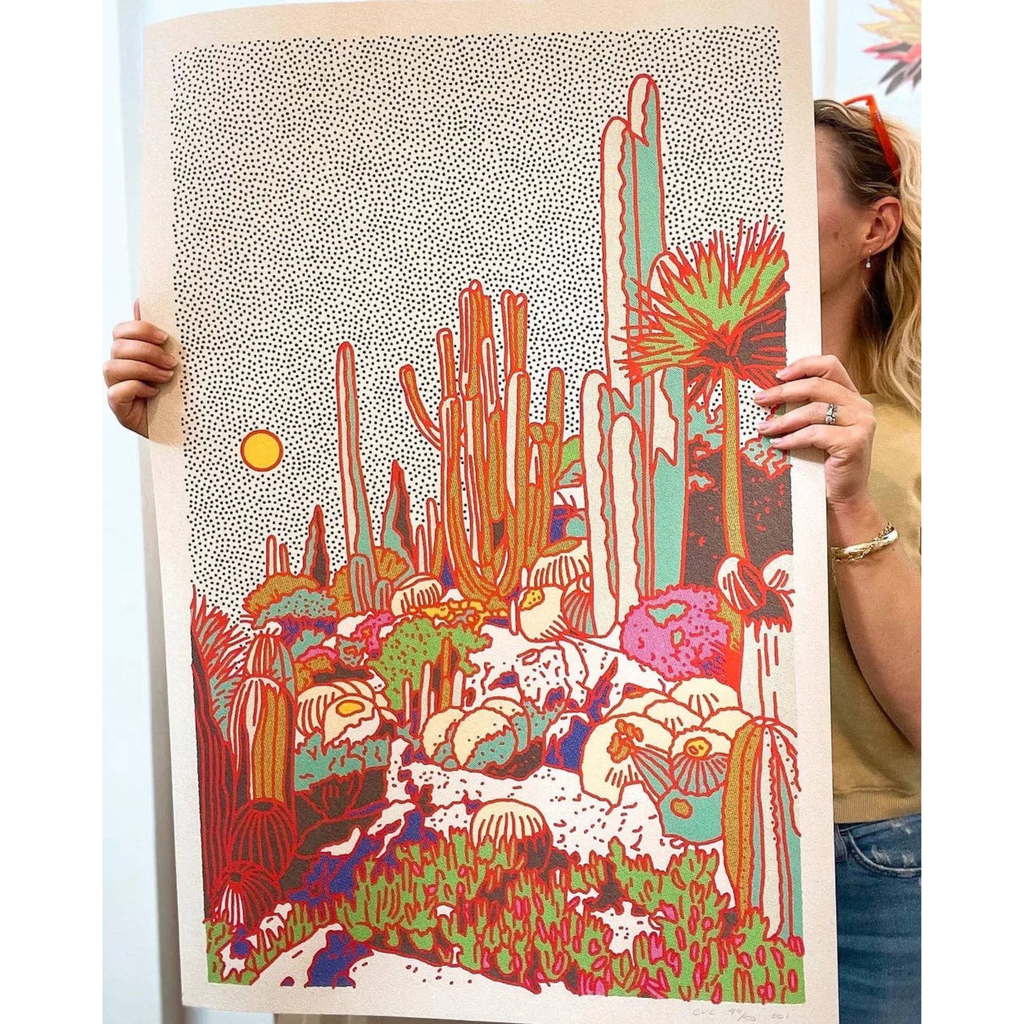 Caroline Clark Cactus Planet #1 art print featuring a cactus-inspired planet illustration