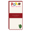 Punch Studio Mediterranean Eat magnetic list pad with colorful Mediterranean food illustrations and lined writing space
