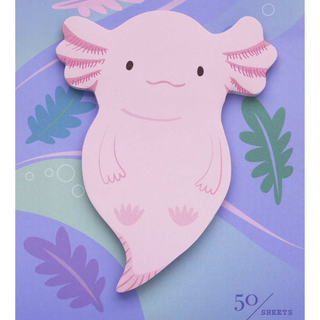 Axolotl Die Cut Sticky Notes - Freshie & Zero Studio Shop