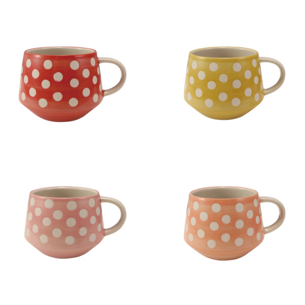 Hand-Painted Stoneware Polka Dot Mug - Freshie & Zero Studio Shop