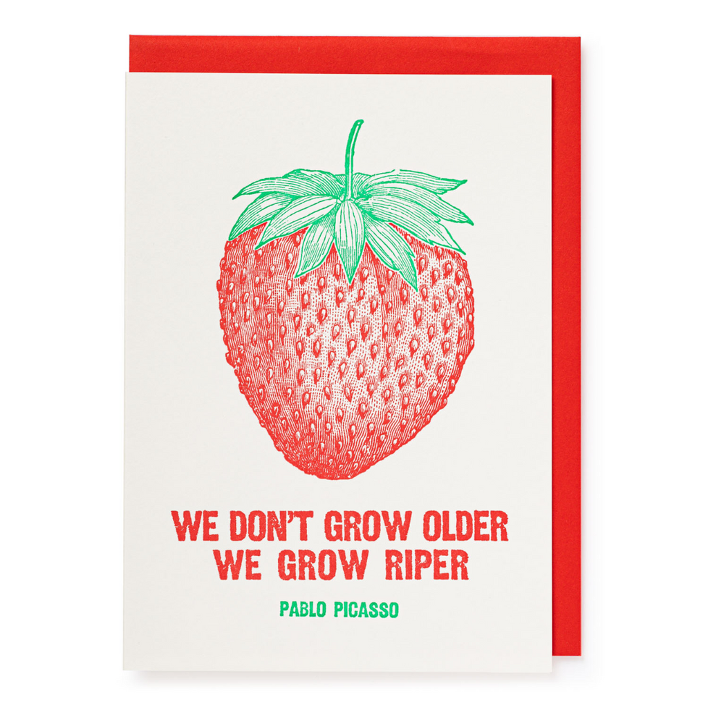 Strawberry Letterpress Birthday Card - Freshie & Zero Studio Shop