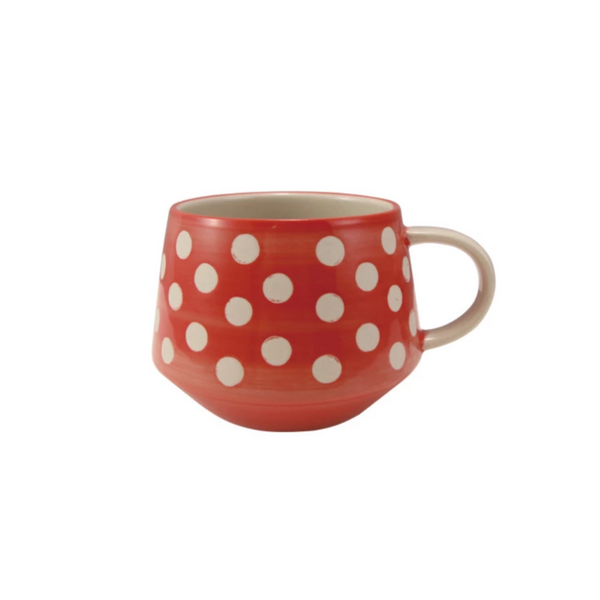 Hand-Painted Stoneware Polka Dot Mug - Freshie & Zero Studio Shop
