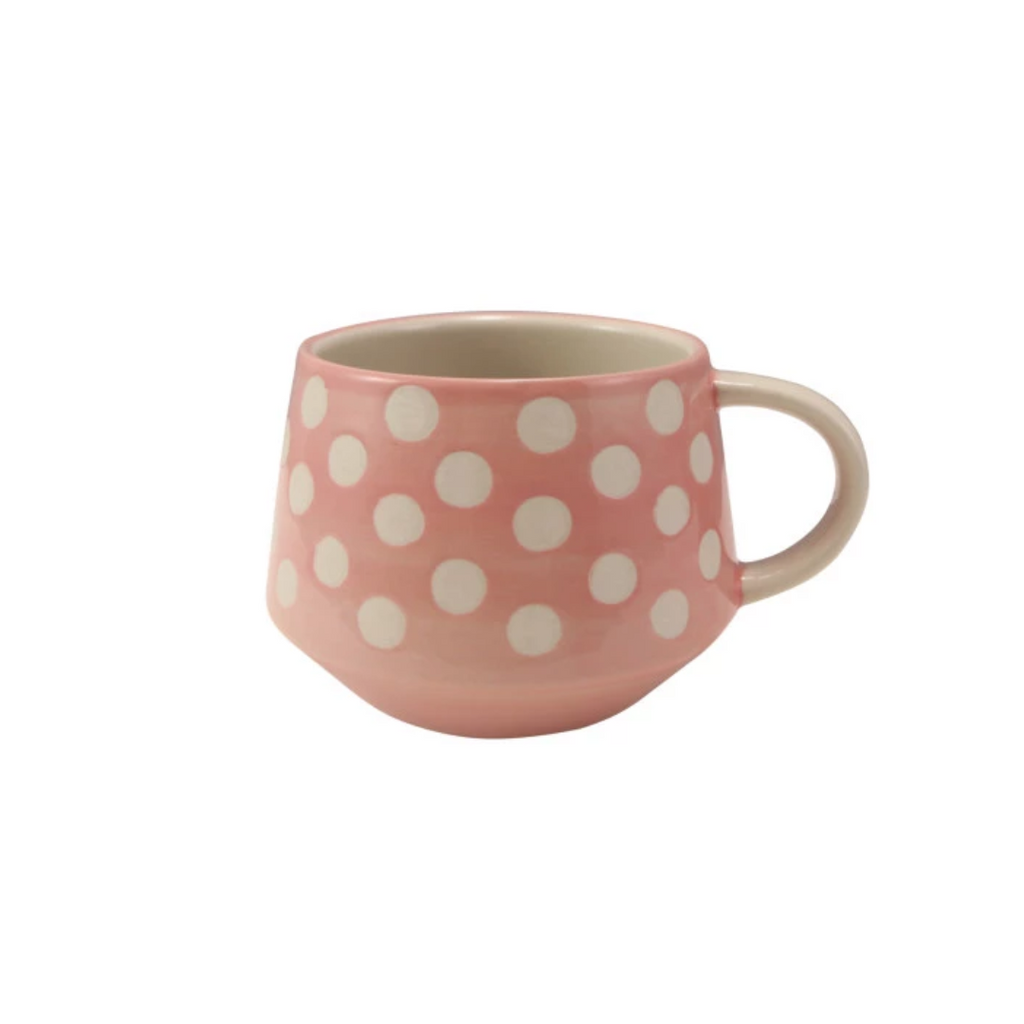 Hand-Painted Stoneware Polka Dot Mug - Freshie & Zero Studio Shop