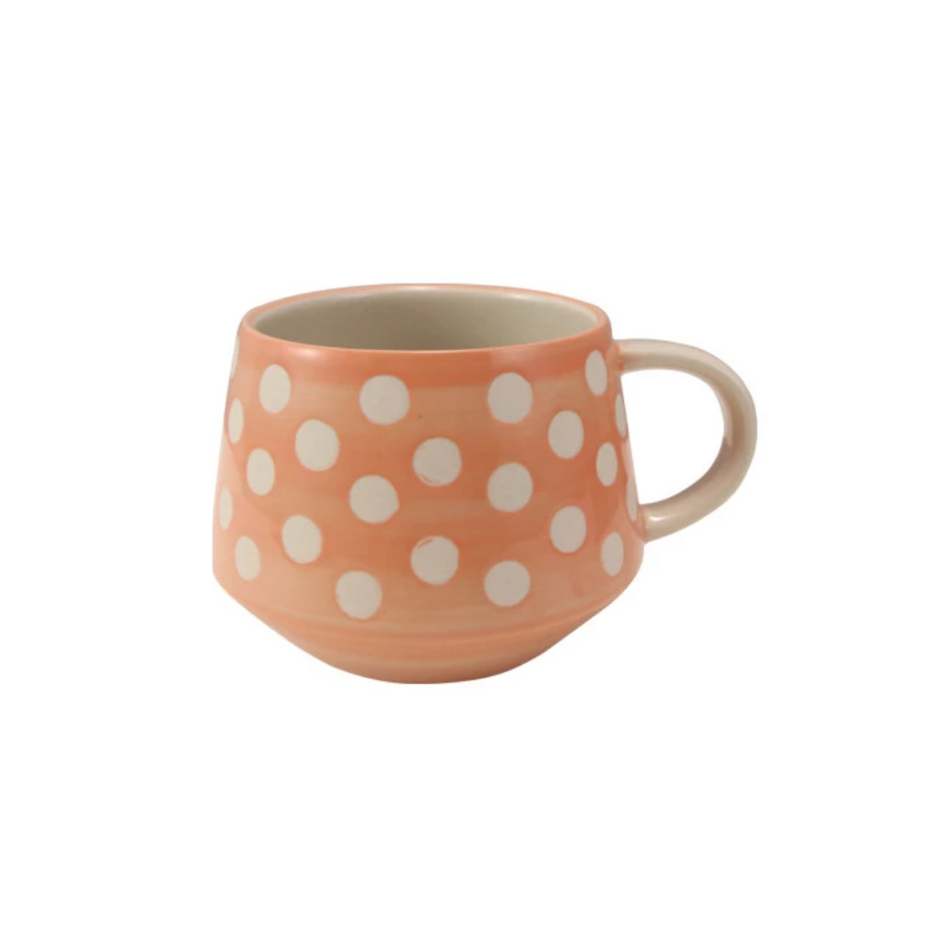 Hand-Painted Stoneware Polka Dot Mug - Freshie & Zero Studio Shop