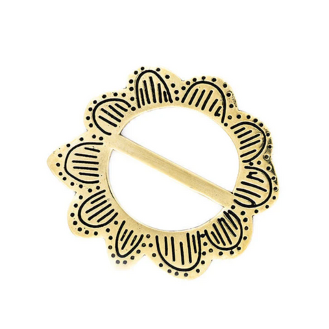 Handker Brass Bandana Slide Ring accessory featuring a shiny brass finish and intricate bandana-inspired design.