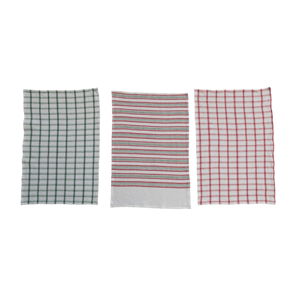 Cotton Waffle Weave Holiday Tea Towel - 3 Styles - Freshie & Zero Studio Shop
