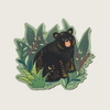 Woodland Black Bear Matte Vinyl Sticker - Freshie & Zero Studio Shop
