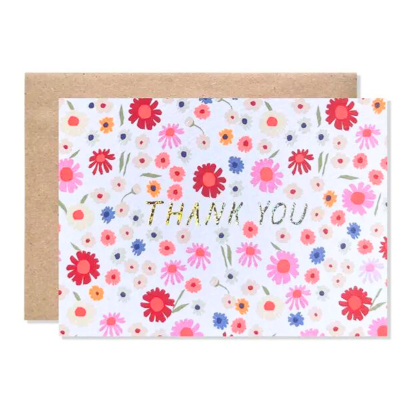 Boxed Note Cards: Thank You Floral - Freshie & Zero Studio Shop