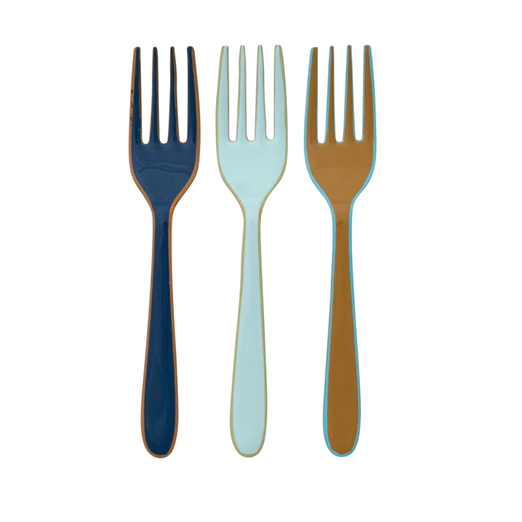 Blue and Yellow Enamel Fork | Short - Freshie & Zero Studio Shop
