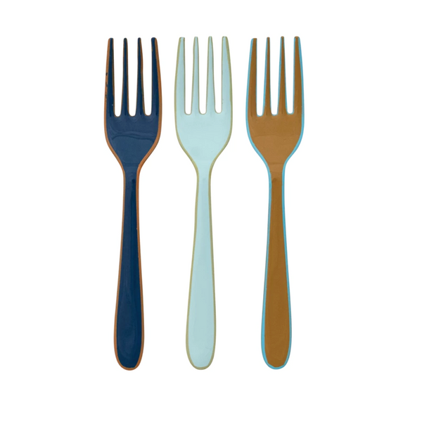 Blue and Yellow Enamel Fork | Short - Freshie & Zero Studio Shop