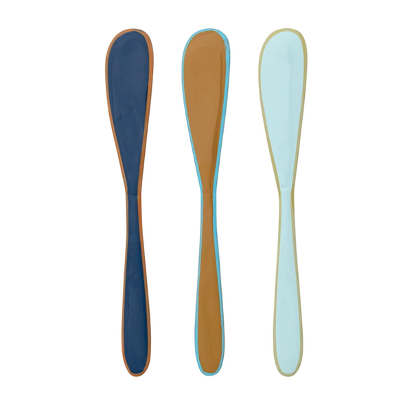 Blue and Yellow Enamel Canape Knife | Short - Freshie & Zero Studio Shop