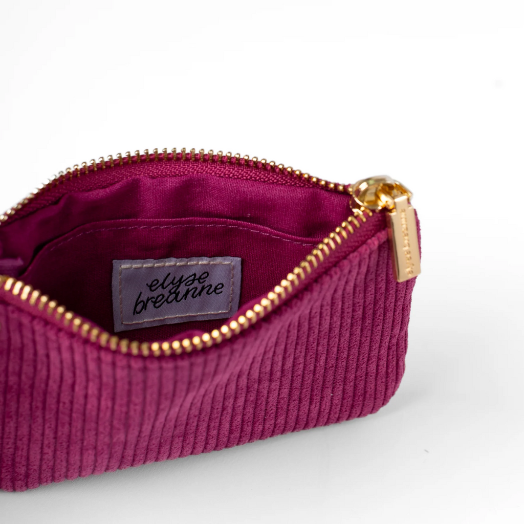 Corduroy Coin Pouch - Raspberry - Freshie & Zero Studio Shop