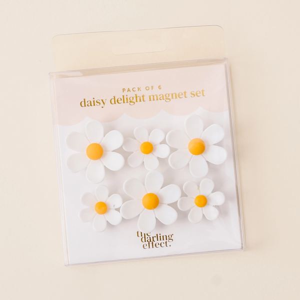 White Daisy Delight Magnet Set - Freshie & Zero Studio Shop