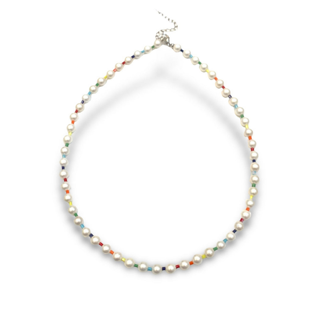 Hazel Rainbow Pearl Beaded Necklace - Freshie & Zero Studio Shop