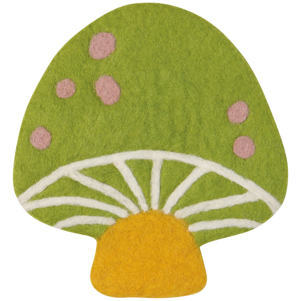 Mushroom Gems Felted Wool Trivet by Danica - Freshie & Zero Studio Shop