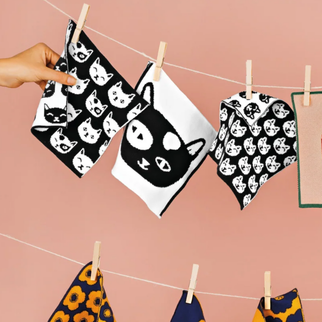 Feline Fine Knit Dishcloth by Danica | Set of 3 - Freshie & Zero Studio Shop