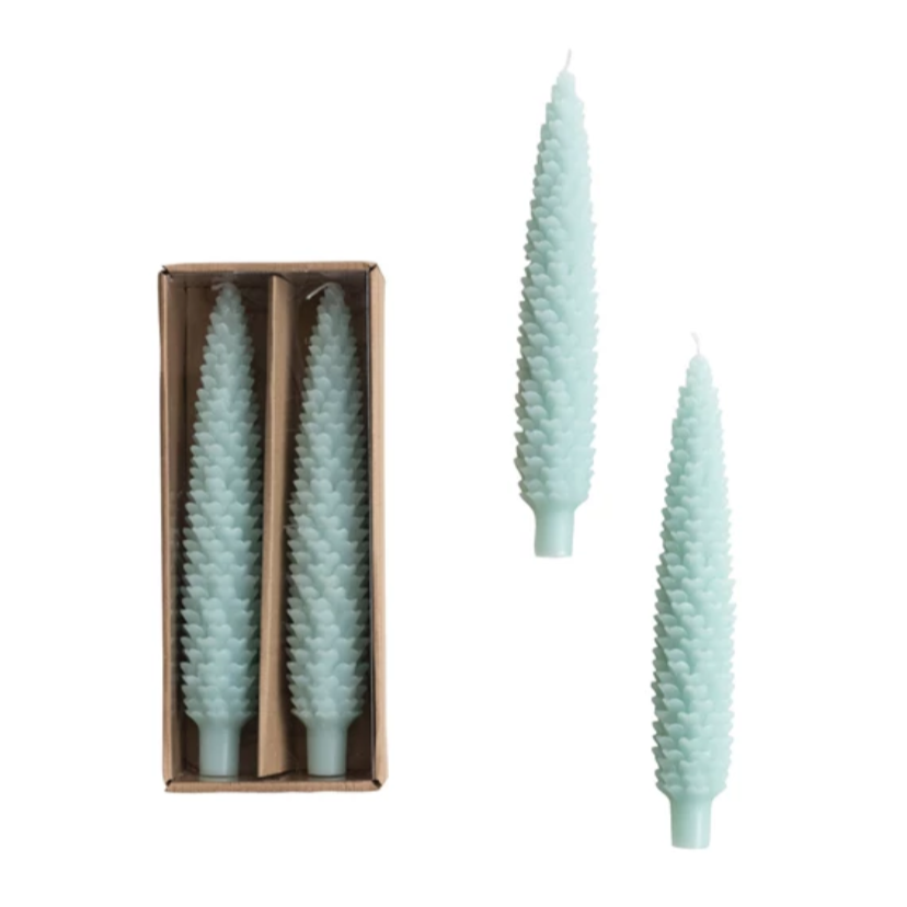 Pinecone 10" Taper Candles Set of 2 - Mint - Freshie & Zero Studio Shop