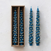 Tree Shaped 10" Taper Candles Set of 2 - Blue Gold - Freshie & Zero Studio Shop