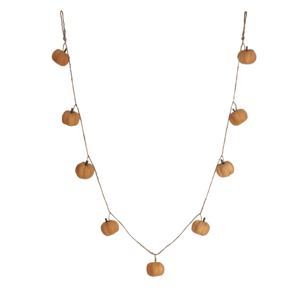 Felt Pumpkin Garland with Jute Cord - Freshie & Zero Studio Shop