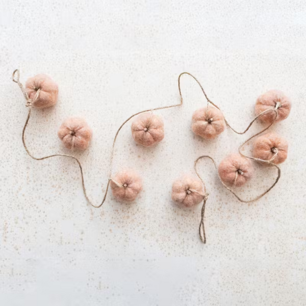 Felt Pumpkin Garland with Jute Cord - Freshie & Zero Studio Shop