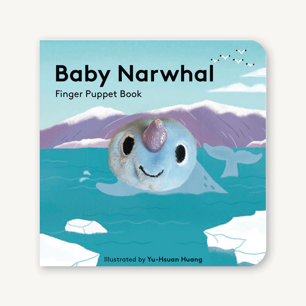 Baby Narwhal Finger Puppet Board Book - Freshie & Zero Studio Shop