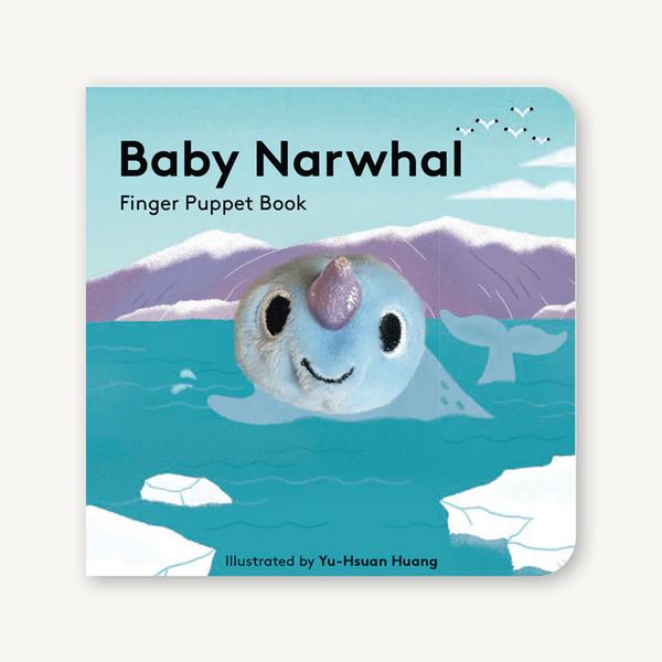 Baby Narwhal Finger Puppet Board Book - Freshie & Zero Studio Shop