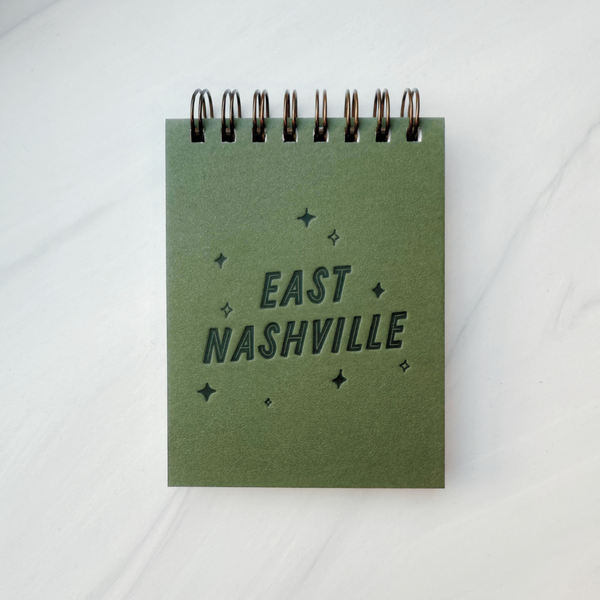 East Nashville Pocket Notepad: Moss Green - Freshie & Zero Studio Shop