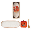 Stoneware Pumpkin Dish Set with Bamboo Spoon - Freshie & Zero Studio Shop