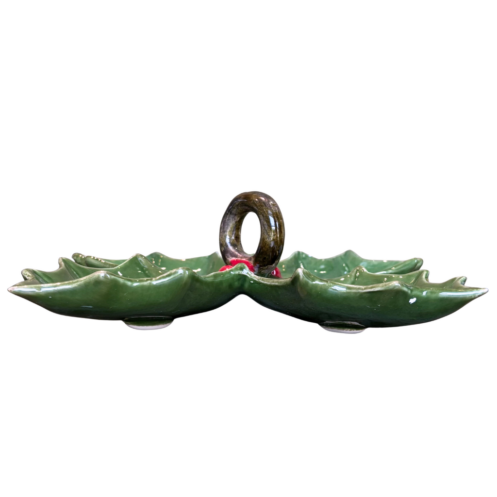 Ceramic Holly Leaf Shaped Dish with Handle - Freshie & Zero Studio Shop